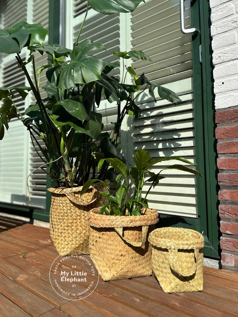 My purun bag (S) – kleine vouwbare tas en mand